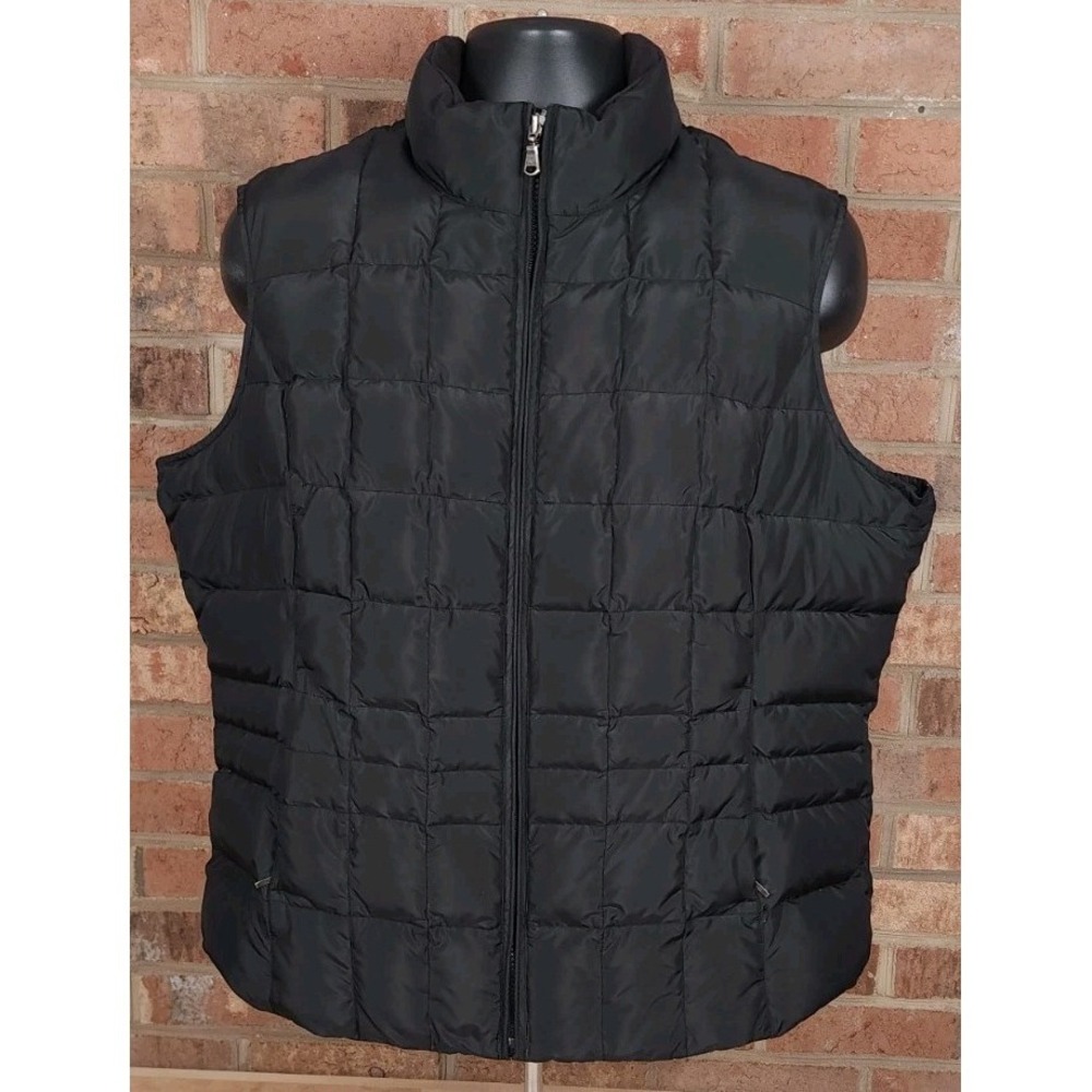 Eddie Bauer Mens 2XL Premium‎ Goose Down Full Zip Puffer Vest Jacket Black